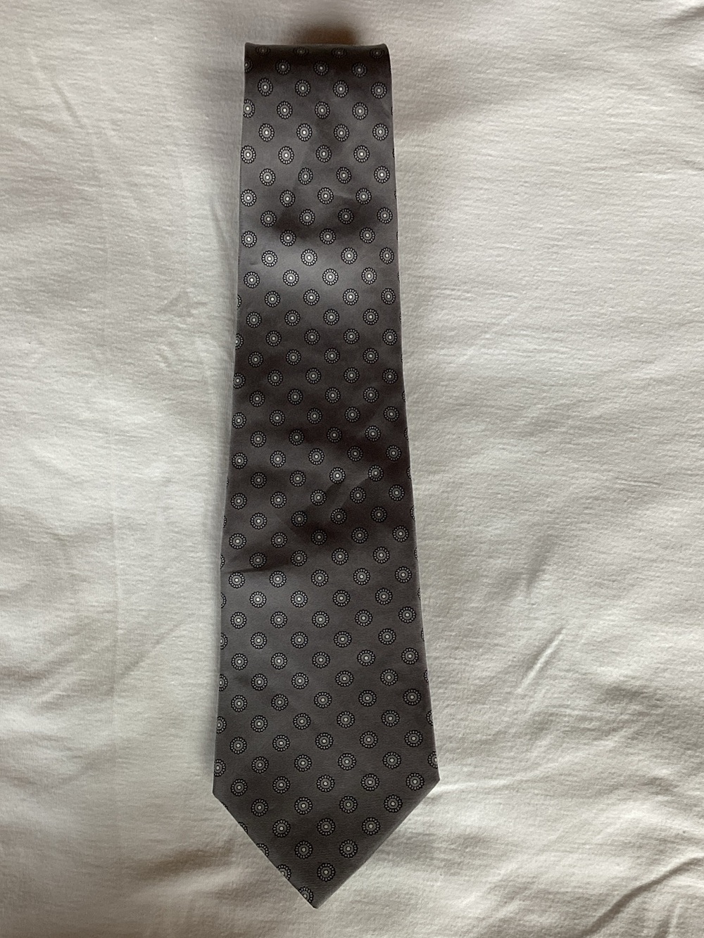 Stafford Charcoal Gray Medallion Silk Tie
